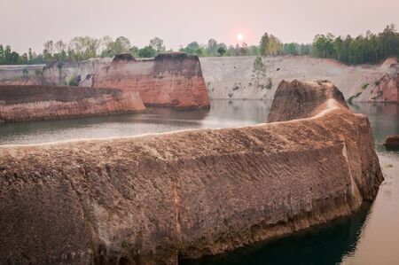 Lake and Canyon in Chiangmai,Thailandの写真素材