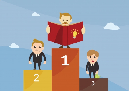 Competition,Winner stand on podiumのイラスト素材