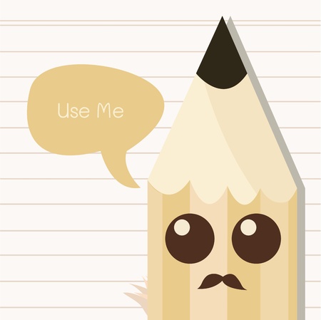 pencil mastache paper vectorのイラスト素材