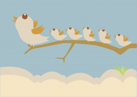 bird leadership conceptのイラスト素材