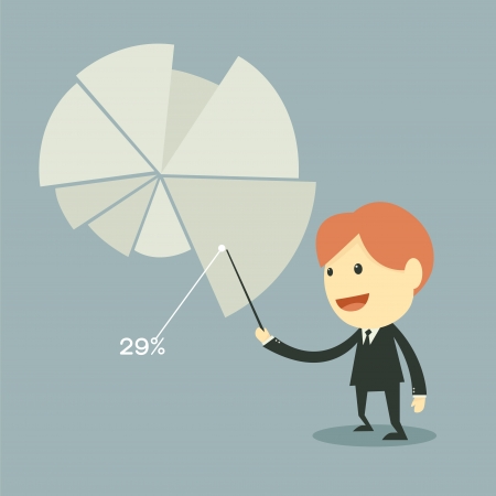 businessman points to chart of profit のイラスト素材