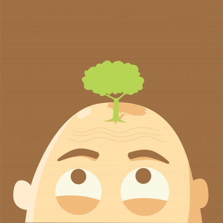 Tree on Glabrous head,global warming conceptのイラスト素材