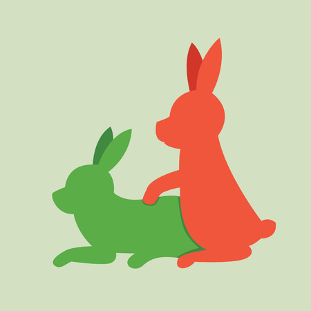 Rabbits animal sex, vector iconのイラスト素材