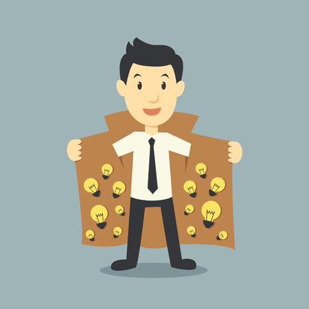 businessman open coat showing idea のイラスト素材