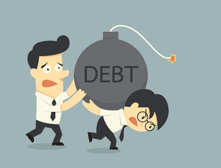 businessman carry debtのイラスト素材