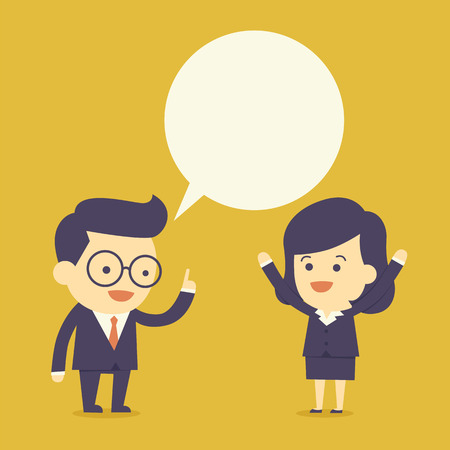 Business people talk with bubble speechのイラスト素材