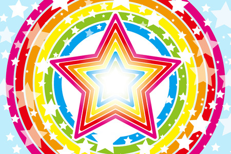 Background Material wallpaper   Design pattern big stars, star, star, star pattern, stars, rainbow, rainbow colors, seven colors,  のイラスト素材