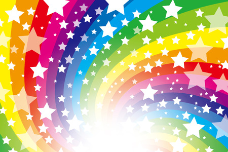 Background material wallpaper (Radiation of stardust and rainbow colors)のイラスト素材