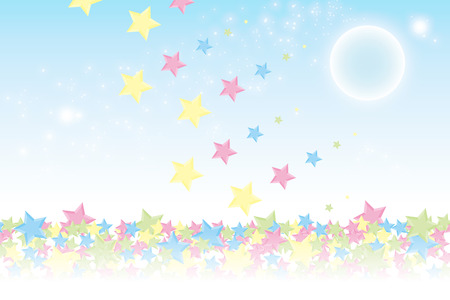Background material wallpaper, it rained and it piled up star, night sky, starry sky, galaxies, nebulae, sky, stardust, star pattern, sparkling stars, glitter, star, colorful, advertising, publicity, sales promotion, CM, commercial, promotionalのイラスト素材