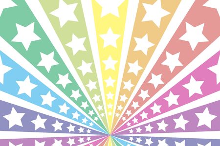 Background materials wallpaper radiation radial Rainbow Rainbow Rainbow 7 colors colorful shooting stars stars Star Stardust Fireworksのイラスト素材