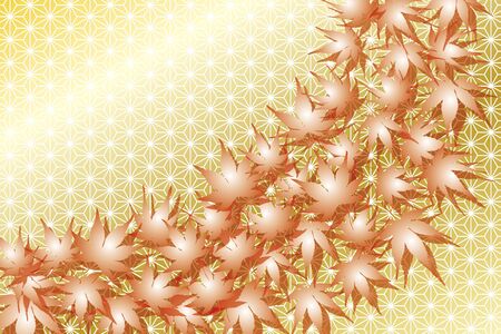 Leaves, leaves, autumn, fall, autumn, leaves, deciduous, leaves, Japanese, Japan style, tradition, Edo, Kyoto, background material, wallpaper, sum,のイラスト素材