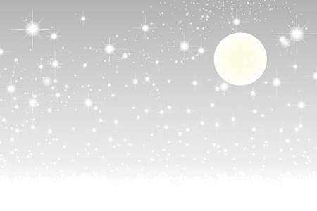 Wallpaper materials, full moon, Stardust, Stardust, Galaxy, stars, milky way, moon, sky, sparkling, space, Moonlight, Moonlightのイラスト素材