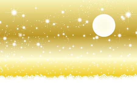 Wallpaper materials, full moon, Stardust, Stardust, Galaxy, stars, milky way, moon, sky, sparkling, space, Moonlight, Moonlightのイラスト素材