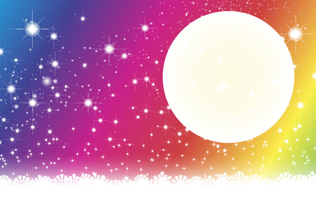Wallpaper materials, full moon, Stardust, Stardust, Galaxy, stars, milky way, moon, sky, sparkling, space, Moonlight, Moonlightのイラスト素材