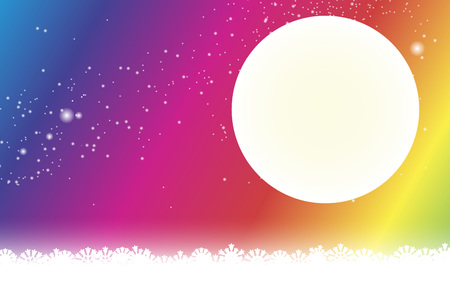 Wallpaper materials, Stardust, Stardust, Galactic, moon, sky, milky way, milky way, at night, sparkling, light, moon, aerospace,のイラスト素材
