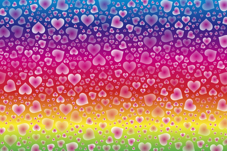 Background material wallpaper, hearts, Rainbow, Rainbow, colorful, Valentine's day, love, love, LOVE,のイラスト素材