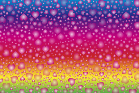 Background material wallpaper, hearts, Rainbow, Rainbow, colorful, Valentine's day, love, love, LOVE,のイラスト素材