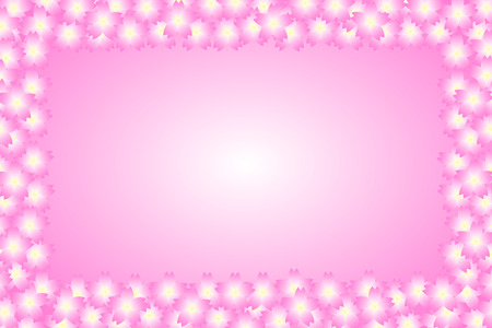 Background material wallpaper, Sakura, cherry blossom, blossom, frame, greeting cards, copy space, invitationsのイラスト素材