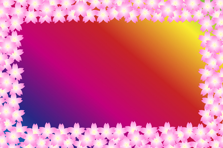 Background material wallpaper, Sakura, cherry blossom, blossom, frame, greeting cards, copy space, invitationsのイラスト素材
