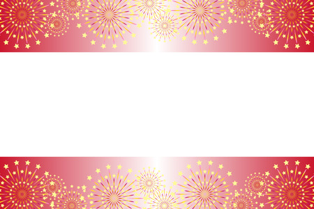 Background material wallpaper, Fireworks, summer festival, StarMine, Fireworks, night sky, Japanese-style, message, copy space,のイラスト素材