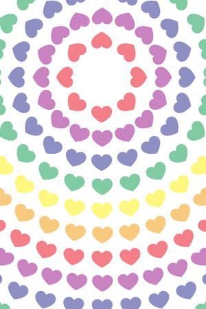 Wallpaper material, symbol, pattern, pattern, patterns, heart-shaped, love, Rainbow, Rainbow, colorful, circularのイラスト素材