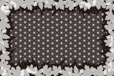 Background material, autumn, Japanese-style images, traditional patterns, maple, Ginkgo, Kaede, Momiji, Ginkgo, maple, titleのイラスト素材