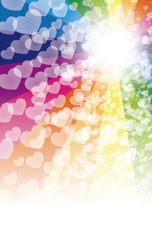 Wallpaper material, symbol, pattern, patterns, radiation, Central line, affection, love, happiness, hope, opportunity, heaven, lightのイラスト素材