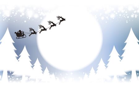 Background material wallpaper, Merry Christmas, cards, trees, decorations, decorating, decorations, lights, snow, night scene, glitterのイラスト素材