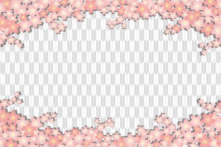 Material background wallpapers, cherry blossom, spring, enrollment, graduation, postcards, postcard templates, New Year's day, Japanese-style. Quinceanera, fletching, suiginto pattern.のイラスト素材