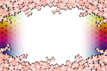 Background material wallpapers, cherry blossom, enrollment, graduation, postcards, postcard templates, new year's day, Japanese-style, adult, Japanese, hemp, new yearのイラスト素材