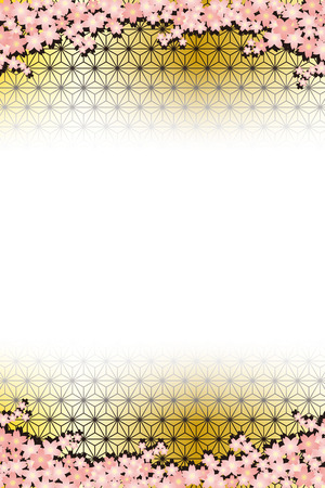 Background material wallpapers, cherry blossom, enrollment, graduation, postcards, postcard templates, new year's day, Japanese-style, adult, Japanese, hemp, new yearのイラスト素材