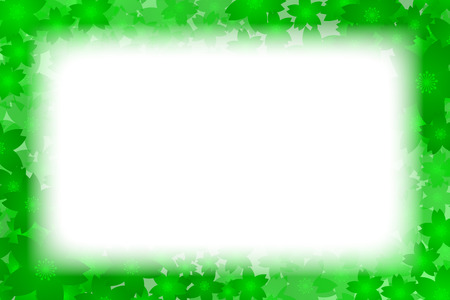 green floral border frame on white background. Vector illustration.のイラスト素材