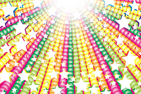 Background material, colorful, radiation, concentration line, rainbow color, rainbow color, fireworks, star mine, fun, partyのイラスト素材