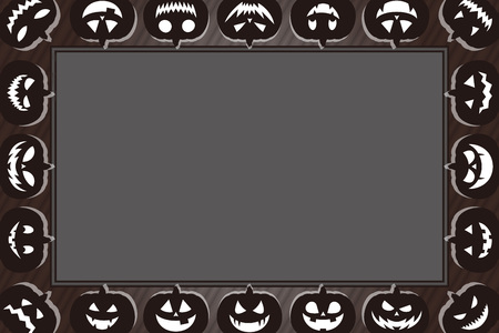 Background materials, greeting cards, photo frames, Halloween, haunted pumpkin, lantern, costume partyのイラスト素材