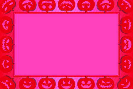 Background materials, greeting cards, photo frames, Halloween, haunted pumpkin, lantern, costume partyのイラスト素材