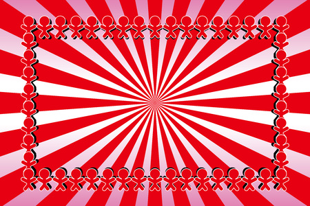 Circle of wallpaper material, fellow, unity, cooperation, radiation, effect line, friends, group action, people, get links, friends, image, loveのイラスト素材