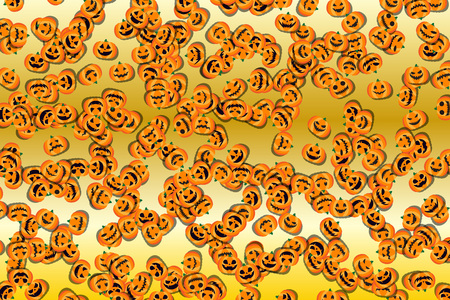 Event material in autumn, Halloween, haunted pumpkin patterns, Chronicle, harvest festival, fancy dress parties, nightのイラスト素材