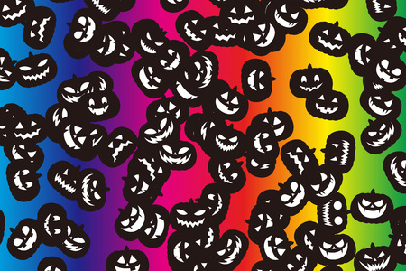Event material in autumn, Halloween, haunted pumpkin patterns, Chronicle, harvest festival, fancy dress parties, nightのイラスト素材