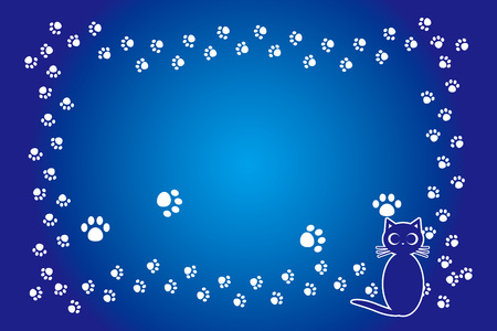 Background illustration cat footprintのイラスト素材