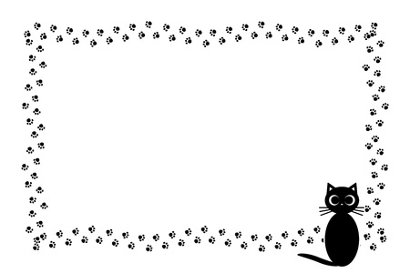 Background illustration cat footprintのイラスト素材