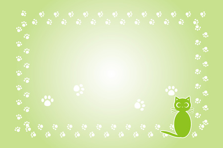 Background illustration cat footprintのイラスト素材
