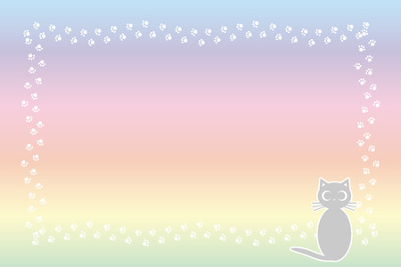 Background illustration cat footprintのイラスト素材