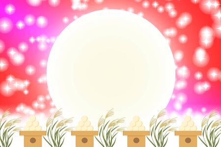 Background wallpaper,illustration,Tsukimi dumplings,Traditional events,Suki,Full moon,Fifteennights,Light,Glitter,Free,Free sizeのイラスト素材