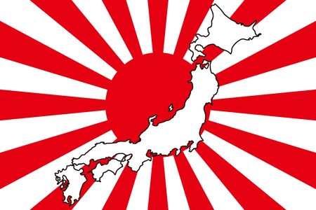 Background Wallpaper,Vector Illustration,Japan Map,Islands,Map,Hinomaru,Japanese Flag,Japan,Free,Free Sizeのイラスト素材
