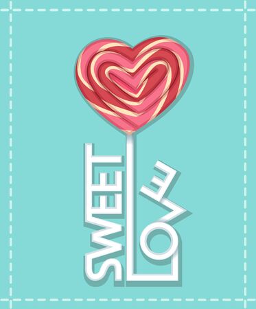 sweet love candy stick vector illustrationのイラスト素材