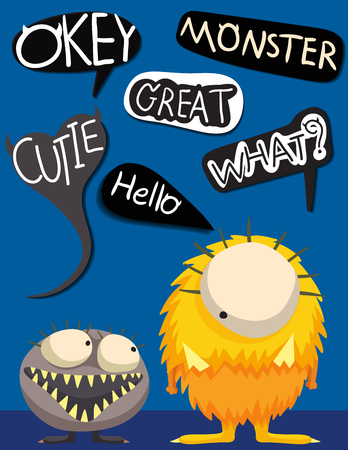 Alien monster character doodle art design vector illustration.のイラスト素材