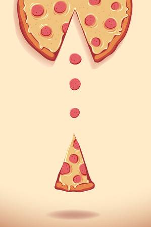 pepperoni pizza shooting game design vector illustrationのイラスト素材