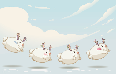 snowman monster cute character design vector illustrationのイラスト素材