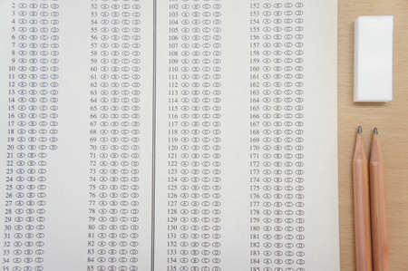unmarked optical answer sheet