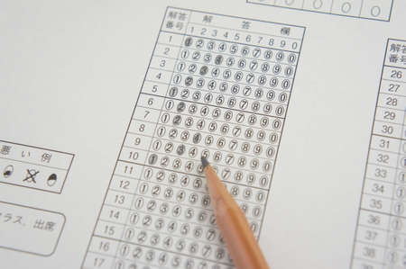 marked optical answer sheetの写真素材